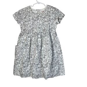Hanna Andersson black and white flower print dress size 8‎